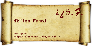 Éles Fanni névjegykártya